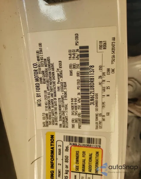 2013 Lincoln Mkz Hybrid z USA, uszkodzony, nr VIN 3LN6L2LU8DR811378